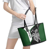 Personalised PNG Western Highlands Province Leather Tote Bag Bird of Paradise Tattoo Flag Motif LT9 - Polynesian Pride