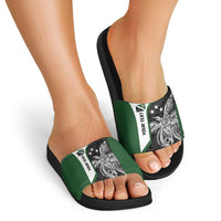 Personalised PNG Western Highlands Province Slide Sandals Bird of Paradise Tattoo Flag Motif - Polynesian Pride
