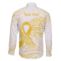Be Bold Go Gold Polyneisan Ribbon Childhood Personalised Family Matching Tank Maxi Dress and Hawaiian Shirt LT9 - Polynesian Pride