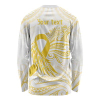 Be Bold Go Gold Polyneisan Ribbon Childhood Personalised Long Sleeve Shirt