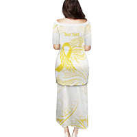 Be Bold Go Gold Polyneisan Ribbon Childhood Personalised Puletasi