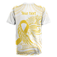 Be Bold Go Gold Polyneisan Ribbon Childhood Personalised Rugby Jersey