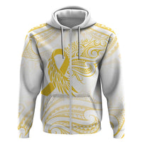 Be Bold Go Gold Polyneisan Ribbon Childhood Personalised Zip Hoodie