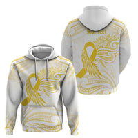 Be Bold Go Gold Polyneisan Ribbon Childhood Personalised Zip Hoodie