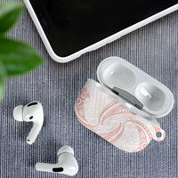 White Sunday Lotu Tamaiti AirPods Case Polynesian Wave Pastel Blush - Polynesian Pride