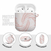 White Sunday Lotu Tamaiti AirPods Case Polynesian Wave Pastel Blush - Polynesian Pride