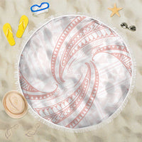 White Sunday Lotu Tamaiti Beach Blanket Polynesian Wave Pastel Blush - Polynesian Pride