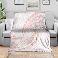 White Sunday Lotu Tamaiti Blanket Polynesian Wave Pastel Blush - Polynesian Pride