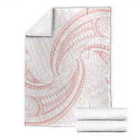 White Sunday Lotu Tamaiti Blanket Polynesian Wave Pastel Blush - Polynesian Pride