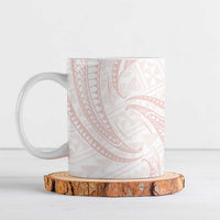 White Sunday Lotu Tamaiti Ceramic Mug Polynesian Wave Pastel Blush - Polynesian Pride