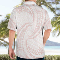 White Sunday Lotu Tamaiti Hawaiian Shirt Polynesian Wave Pastel Blush - Polynesian Pride