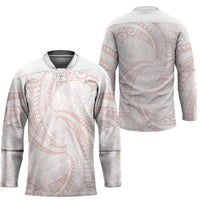 White Sunday Lotu Tamaiti Hockey Jersey Polynesian Wave Pastel Blush - Polynesian Pride