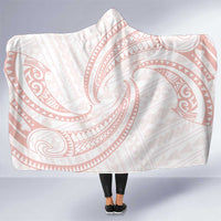 White Sunday Lotu Tamaiti Hooded Blanket Polynesian Wave Pastel Blush - Polynesian Pride