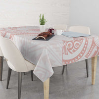 White Sunday Lotu Tamaiti Tablecloth Polynesian Wave Pastel Blush - Polynesian Pride