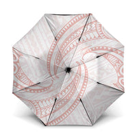White Sunday Lotu Tamaiti Umbrella Polynesian Wave Pastel Blush - Polynesian Pride