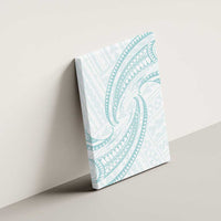 White Sunday Lotu Tamaiti Canvas Wall Art Polynesian Wave Pastel Cyan - Polynesian Pride
