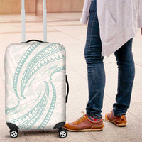 White Sunday Lotu Tamaiti Luggage Cover Polynesian Wave Pastel Cyan - Polynesian Pride