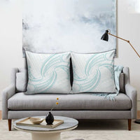 White Sunday Lotu Tamaiti Pillow Cover Polynesian Wave Pastel Cyan - Polynesian Pride