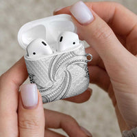 White Sunday Lotu Tamaiti AirPods Case Polynesian Wave Pastel Gray - Polynesian Pride
