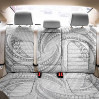White Sunday Lotu Tamaiti Back Car Seat Cover Polynesian Wave Pastel Gray - Polynesian Pride