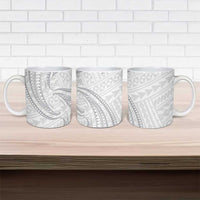 White Sunday Lotu Tamaiti Ceramic Mug Polynesian Wave Pastel Gray - Polynesian Pride