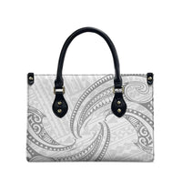 White Sunday Lotu Tamaiti Leather Bag Polynesian Wave Pastel Gray - Polynesian Pride
