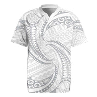 White Sunday Lotu Tamaiti Rugby Jersey Polynesian Wave Pastel Gray - Polynesian Pride