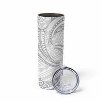 White Sunday Lotu Tamaiti Skinny Tumbler Polynesian Wave Pastel Gray - Polynesian Pride