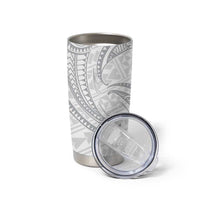 White Sunday Lotu Tamaiti Tumbler Cup Polynesian Wave Pastel Gray - Polynesian Pride