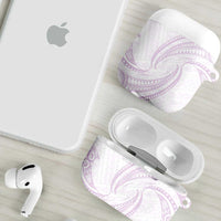 White Sunday Lotu Tamaiti AirPods Case Polynesian Wave Pastel Mauve - Polynesian Pride