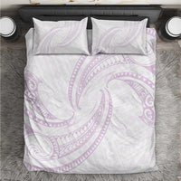 White Sunday Lotu Tamaiti Bedding Set Polynesian Wave Pastel Mauve - Polynesian Pride