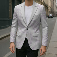 White Sunday Lotu Tamaiti Blazer Polynesian Wave Pastel Mauve - Polynesian Pride