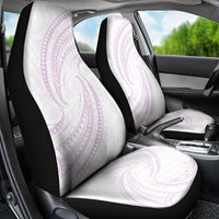 White Sunday Lotu Tamaiti Car Seat Cover Polynesian Wave Pastel Mauve - Polynesian Pride
