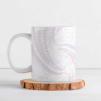 White Sunday Lotu Tamaiti Ceramic Mug Polynesian Wave Pastel Mauve - Polynesian Pride