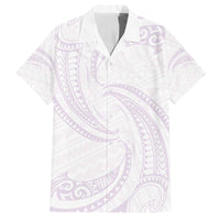 White Sunday Lotu Tamaiti Family Matching Off The Shoulder Long Sleeve Dress and Hawaiian Shirt Polynesian Wave Pastel Mauve - Polynesian Pride