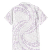 White Sunday Lotu Tamaiti Hawaiian Shirt Polynesian Wave Pastel Mauve - Polynesian Pride