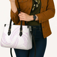 White Sunday Lotu Tamaiti Leather Bag Polynesian Wave Pastel Mauve - Polynesian Pride