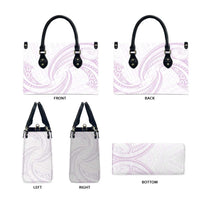 White Sunday Lotu Tamaiti Leather Bag Polynesian Wave Pastel Mauve - Polynesian Pride