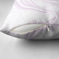 White Sunday Lotu Tamaiti Pillow Cover Polynesian Wave Pastel Mauve - Polynesian Pride