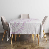 White Sunday Lotu Tamaiti Tablecloth Polynesian Wave Pastel Mauve - Polynesian Pride