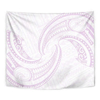 White Sunday Lotu Tamaiti Tapestry Polynesian Wave Pastel Mauve - Polynesian Pride