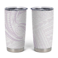 White Sunday Lotu Tamaiti Tumbler Cup Polynesian Wave Pastel Mauve - Polynesian Pride
