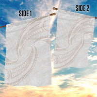 White Sunday Lotu Tamaiti Garden Flag Polynesian Wave Pastel Nude - Polynesian Pride