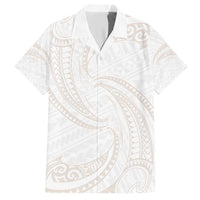 White Sunday Lotu Tamaiti Hawaiian Shirt Polynesian Wave Pastel Nude - Polynesian Pride