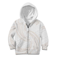 White Sunday Lotu Tamaiti Kid Hoodie Polynesian Wave Pastel Nude - Polynesian Pride
