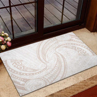 White Sunday Lotu Tamaiti Rubber Doormat Polynesian Wave Pastel Nude - Polynesian Pride