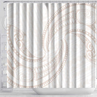 White Sunday Lotu Tamaiti Shower Curtain Polynesian Wave Pastel Nude - Polynesian Pride