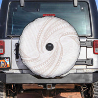 White Sunday Lotu Tamaiti Spare Tire Cover Polynesian Wave Pastel Nude - Polynesian Pride