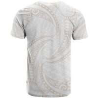 White Sunday Lotu Tamaiti T Shirt Polynesian Wave Pastel Nude - Polynesian Pride