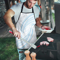 White Sunday Lotu Tamaiti Apron Polynesian Wave Pastel Sky Blue - Polynesian Pride